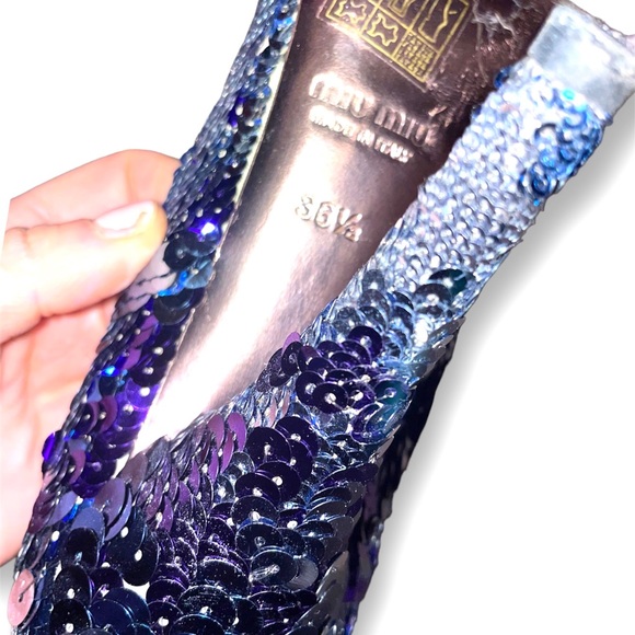 MIU MIU sequin heels size 6.5 worn once - Picture 2 of 5